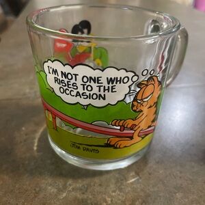 Vintage 1978 GARFIELD & ODIE McDonalds Collectible Glass Mug/Cup Coffee/Coco/Tea